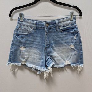 ENJEAN Denim Co. Light Wash Distressed Jean Shorts